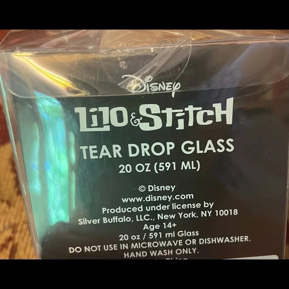 NEW Disney Lilo & Stitch Aloha Tear Drop Glass - Picture 3 of 3